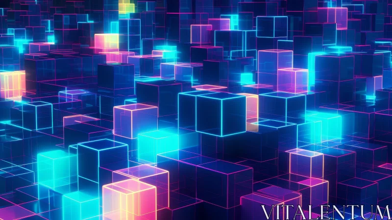 Neon Cityscape - Futuristic 3D Illustration AI Image