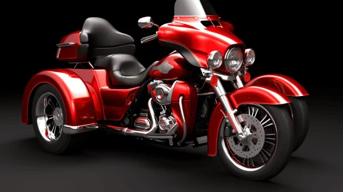 Red Motorcycle on Black Background - Realistic and Hyper-Detailed Rendering