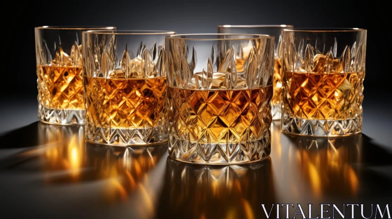 AI ART Dark Glass Whiskey Composition