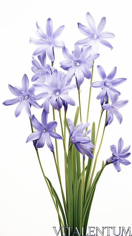 Digitally Enhanced Purple Flower Arrangement Art AI Image