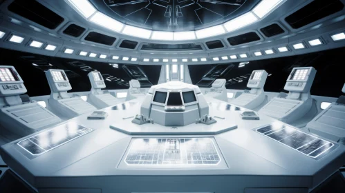 Futuristic Spaceship Control Room - Technology Art