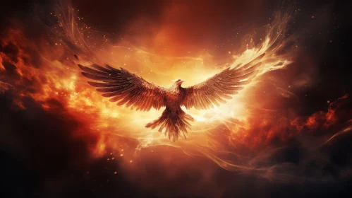 Phoenix Rising from the Ashes - Symbol of Hope and Renewal