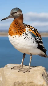 Bird Perched on Rocks Near Water - Teal and Orange Aesthetic
