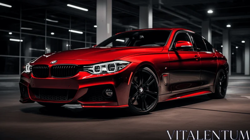 Captivating Red BMW 4 Series in Garage | Schlieren Photography AI Image