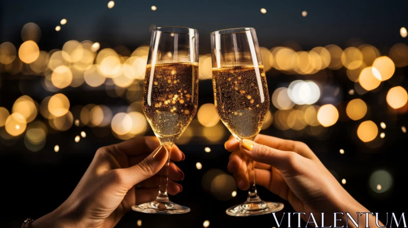 Elegant Champagne Toast | Celebration Moment AI Image