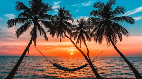 Tranquil Sunset Over Ocean | Peaceful Hammock Scene