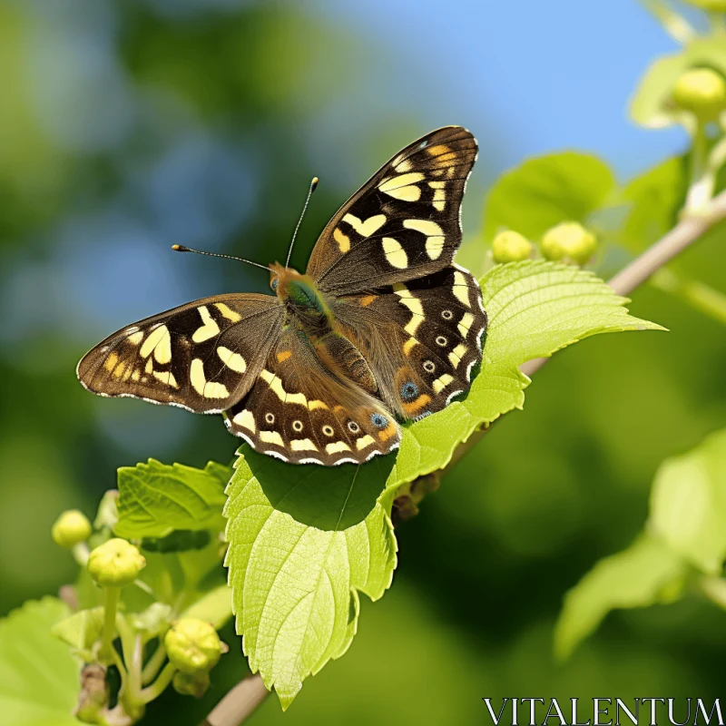 Butterfly on Branch: An Embodiment of Naturalistic Beauty AI Image