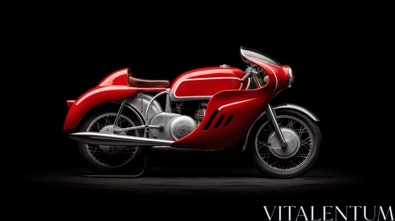 Captivating Red Motorcycle on Dark Background AI Image