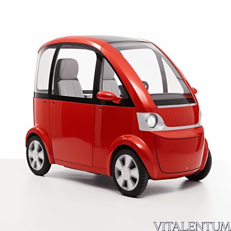 Elegant Small Red Car with Doors | Opacity and Translucency AI Image
