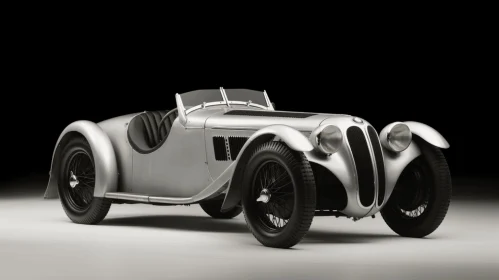 Vintage Race Car: Silver and Black Color | Bauhaus Influence