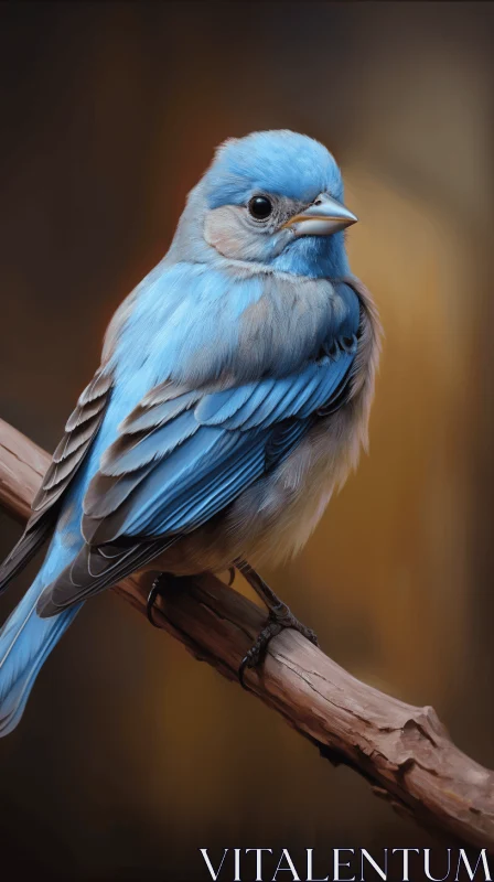 Blue Jay on Branch: A Masterpiece in ZBrush AI Image