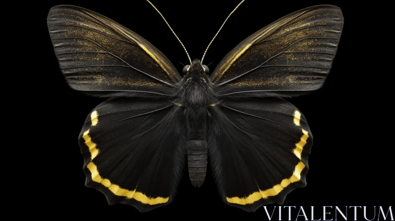 Johnsonia's Black and Gold Butterfly: A Study in Ultrafine Detail AI Image