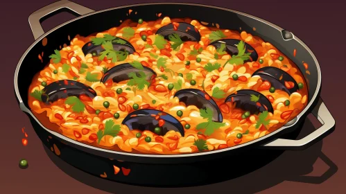 Spanish Paella - Delicious Rice Dish Painting