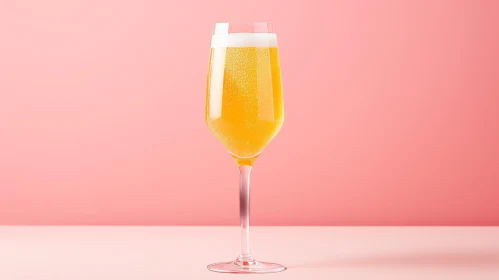 Sparkling Yellow Drink in Champagne Flute