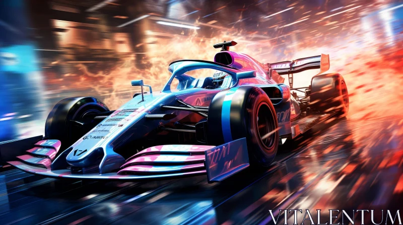 Speedy Formula 1 Car Racing Scene AI Image