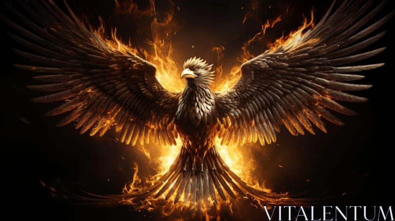 Majestic Phoenix Digital Painting - Symbol of Renewal AI Image