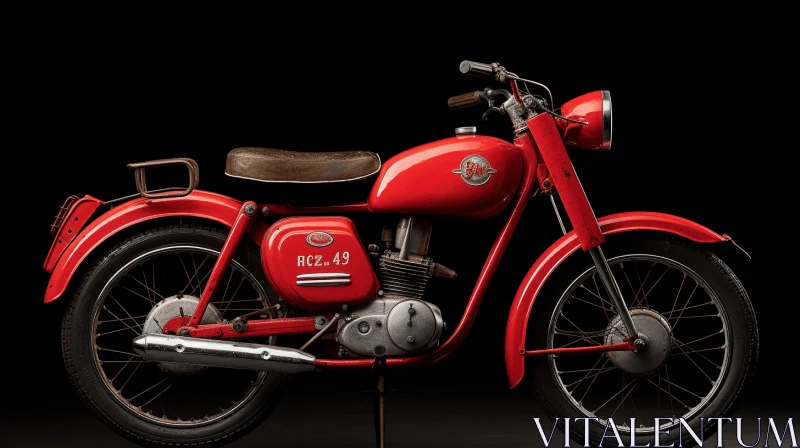 Red Motorcycle with Black Frame | Delicate Markings | Ivory Coast Art AI Image