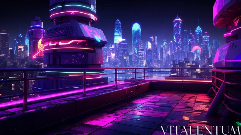 AI ART Dark Cyberpunk Cityscape with Neon Lights