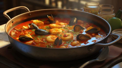 Delicious Seafood Soup: Recipe with Shrimp, Mussels, Scallops, and Vegetables