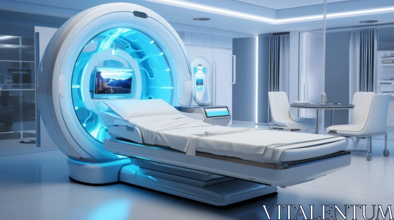 AI ART Modern Medical Room with MRI Machine