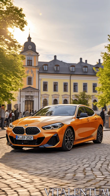Captivating Orange BMW Series 280i Coupe on Rustic Streets AI Image