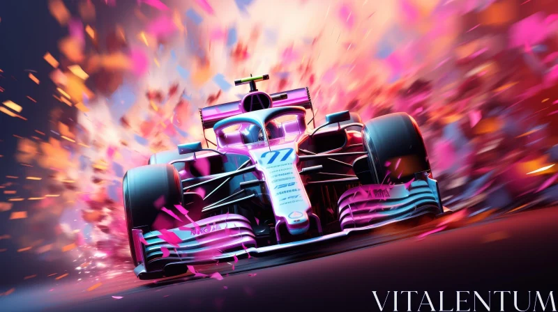 Formula 1 Car Racing Speed Motion Competition Image AI Image