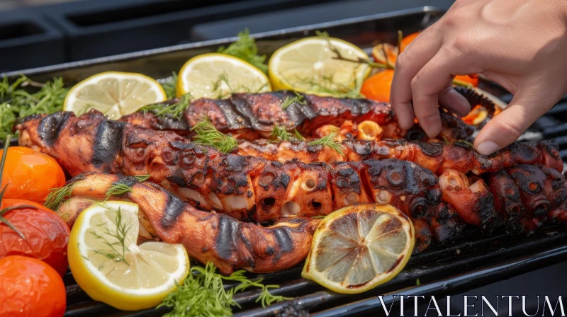 Grilled Octopus on Barbecue - Cooking Scene AI Image