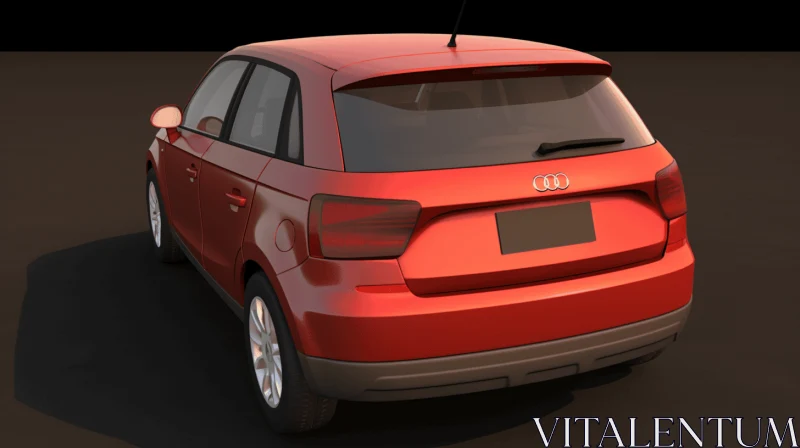 Intricate Red Car: Realistic 3D Model with Photorealistic Detail AI Image