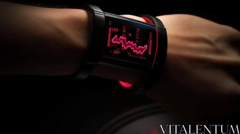 Black Futuristic Smartwatch Close-Up AI Image