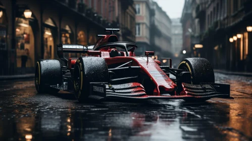 Formula 1 Race Car on City Street