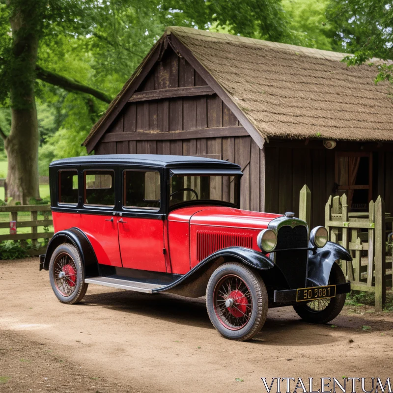 Captivating Vintage Car in English Countryside | 1920s Style AI Image