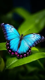 Blue Butterfly on Leaf: A Celebration of Natural Colors