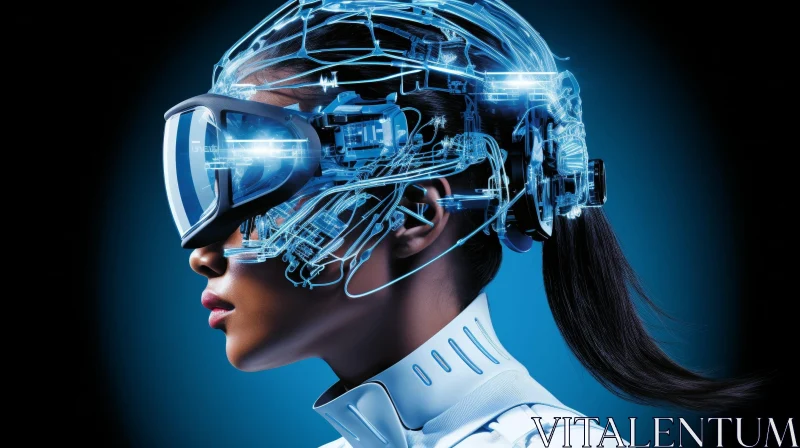 Virtual Reality Portrait of a Woman AI Image