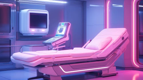 Futuristic Hospital Room 3D Rendering