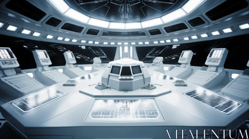 Futuristic Spaceship Control Room - Technology Art AI Image