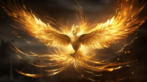 Golden Phoenix Rising - Symbol of Renewal and Transformation