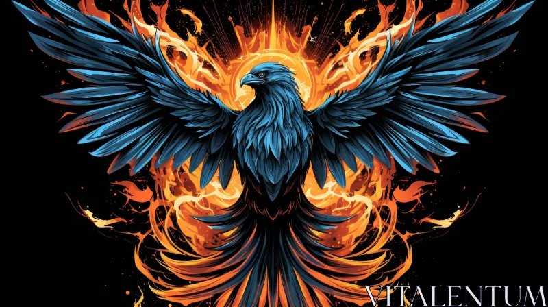 AI ART Majestic Phoenix Rising Digital Painting
