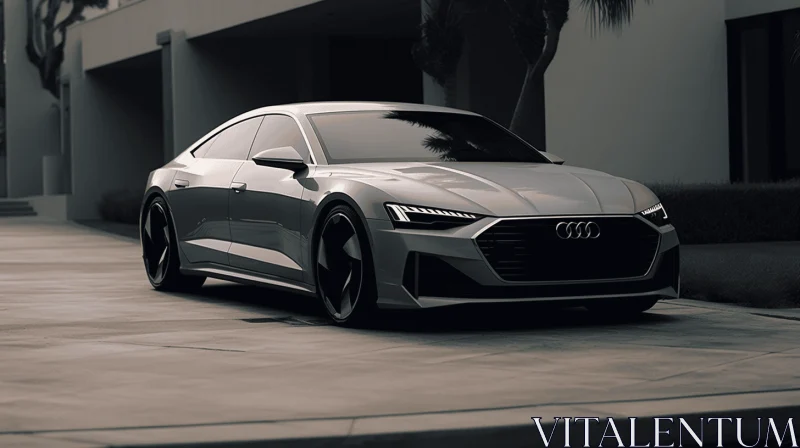 Audi Gran Turismo Concept: A Hyper-Realistic Monochromatic Photograph AI Image