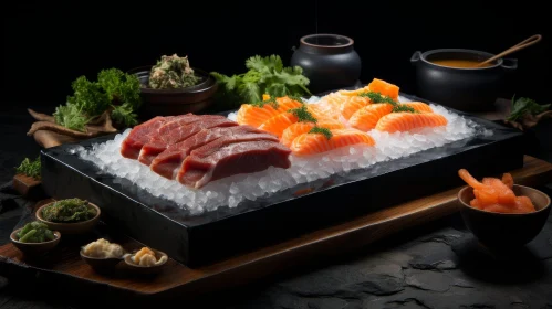 Fresh Seafood Plate with Salmon and Tuna