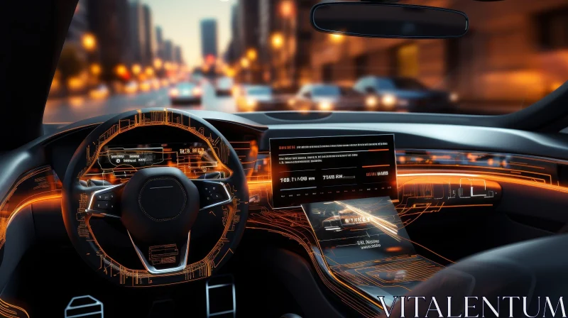 Futuristic Car Interior: Advanced Design and Safety Features AI Image