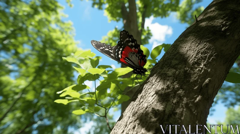 Photorealistic Butterfly in Forest - Octane Render Art AI Image
