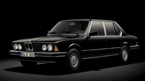 Timeless Nostalgia: Elegantly Formal Black BMW in Neoclassical Symmetry