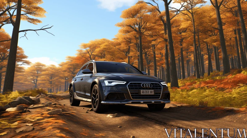 Captivating Audi SUV Journey Through a Serene Forest AI Image