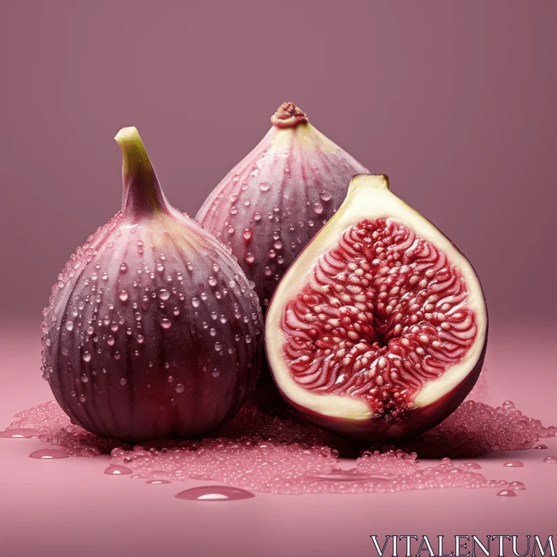 AI ART Captivating Fig Art on a Pink Background - Photorealistic Fantasy