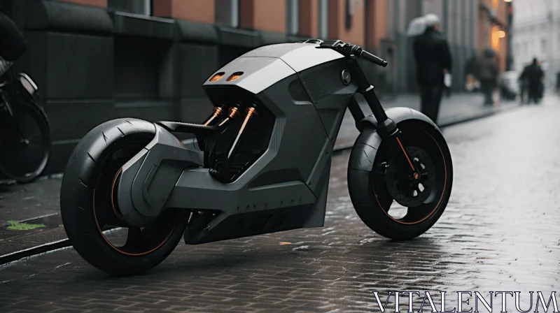 Futuristic Motorcycle in a City: Captivating Design and Modernity AI Image