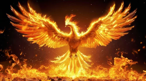 Phoenix Rising - Mythical Digital Painting