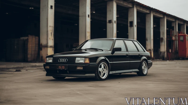 Captivating Retro Vintage Audi Parked in Front of a Warehouse AI Image