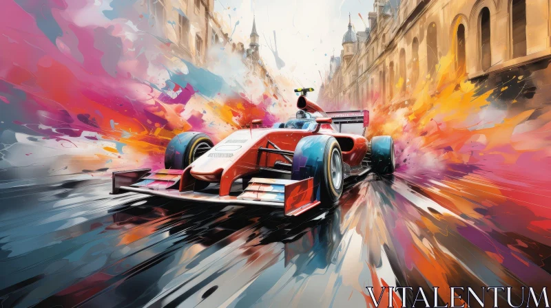 AI ART Formula 1 Car Racing Cityscape Art