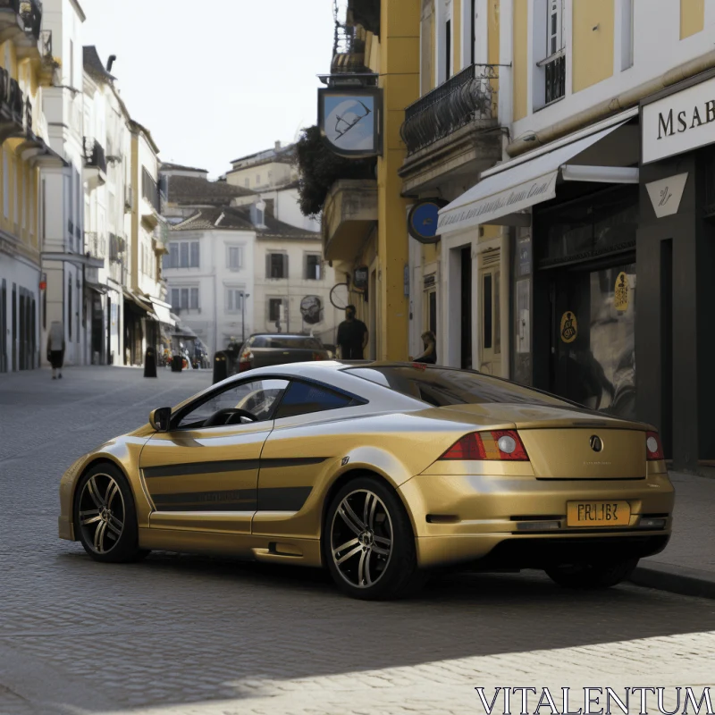 AI ART Captivating Silver Sport Car in Dark Amber and Gold Tones | Lyon School Inspired