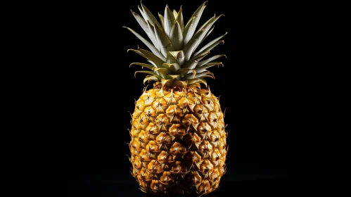 Captivating Photograph of a Pineapple on Black Background